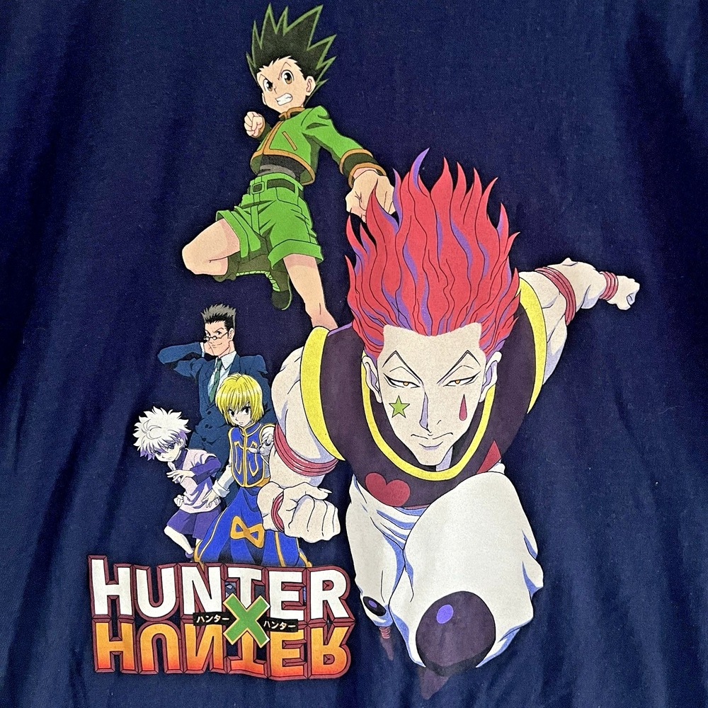 Fashion Nova Hunter X Hunter Anime Adult T-Shirt Mens L‎ Blue Cotton Tagless NEW